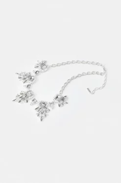 Hot Sale 🥰 Karen Millen Silver Plated Diamante Extreme Necklace 👍 -Karen Millen Shoes Shop bkk06360 silver xl 2