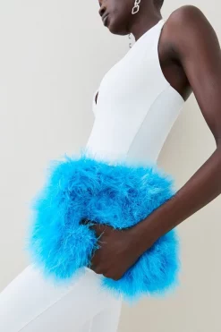 Deals 🛒 Karen Millen Large Feather Chain Bag 😉