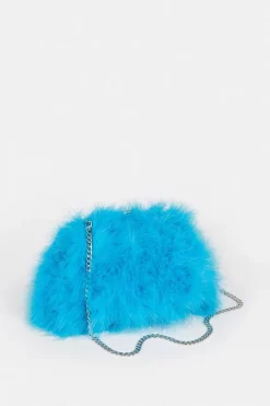 Deals 🛒 Karen Millen Large Feather Chain Bag 😉 -Karen Millen Shoes Shop bkk06503 blue xl 2