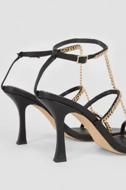 Promo 👏 Karen Millen Leather Chain Detail Low Heel ⌛ -Karen Millen Shoes Shop bkk06504 black xl 4