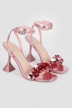 Discount ❤️ Karen Millen Sequin Flare Detail Heel ✨ -Karen Millen Shoes Shop bkk07107 pink xl 3