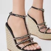 New 😉 Karen Millen Diamante T-bar Espadrille Wedge 🌟
