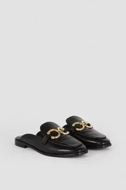 Top 10 🧨 Karen Millen Leather Open Back Slip-on Loafer 😍 -Karen Millen Shoes Shop bkk07897 black xl 4