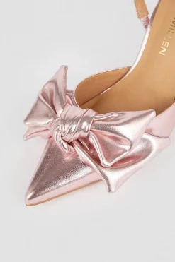 Cheapest 🥰 Karen Millen Satin Extreme Bow Slingback Court Heel 🛒 -Karen Millen Shoes Shop bkk07918 blush xl 3