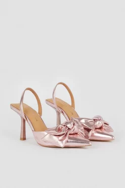 Cheapest 🥰 Karen Millen Satin Extreme Bow Slingback Court Heel 🛒 -Karen Millen Shoes Shop bkk07918 blush xl 4