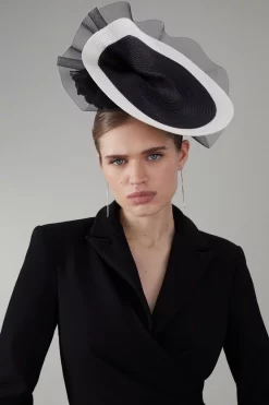 Brand new 🔔 Karen Millen Flower & Frill Detail Headband Fascinator 😉 -Karen Millen Shoes Shop womens black flower frill detail headband fascinator