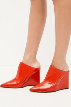 Promo 🎉 Karen Millen Leather Heeled Mule 👟 Shoe 😉 -Karen Millen Shoes Shop womens black leather heeled mule shoe 2