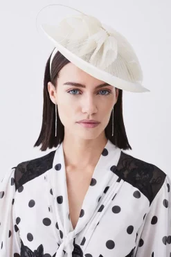 Buy 🥰 Karen Millen Pleated Spiral Trim Fascinator 👏 -Karen Millen Shoes Shop womens black pleated spiral trim fascinator