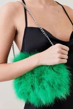Hot Sale 👍 Karen Millen Small Feather Clutch Chain Bag 😍 -Karen Millen Shoes Shop womens black small feather clutch chain bag 2