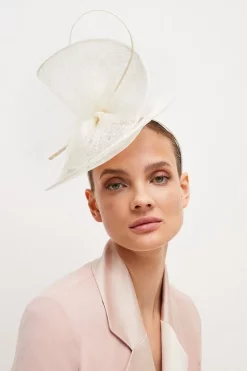 Top 10 🎁 Karen Millen Lace Trim Detail Fascinator 🔔 -Karen Millen Shoes Shop womens blush lace trim detail fascinator