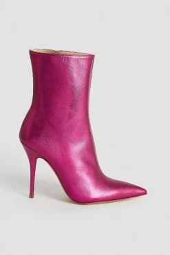 Outlet ✔️ Karen Millen Leather Heeled Point Ankle Boot ✔️ 9 Outlet ✔️ Karen Millen Leather Heeled Point Ankle Boot ✔️ -Karen Millen Shoes Shop womens fuchsia leather heeled point ankle boot