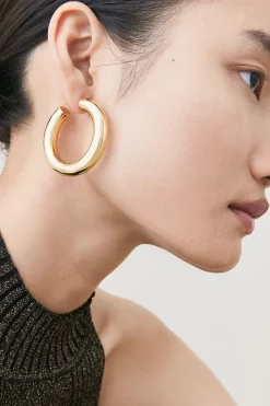 Deals 😉 Karen Millen Gold Plated Timeless Hoop Earrings 🎉 -Karen Millen Shoes Shop womens gold gold plated timeless hoop earrings