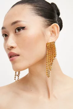 Budget 💯 Karen Millen Topaz Gem Drop Earrings 👍 -Karen Millen Shoes Shop womens gold topaz gem drop earrings