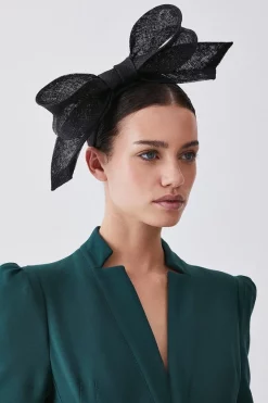 Cheap ⌛ Karen Millen Sinnamay Bow Headband Fascinator 🛒 -Karen Millen Shoes Shop womens green sinnamay bow headband fascinator 1
