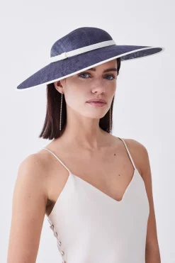 Hot Sale ✨ Karen Millen Grosgrain Trim Large Disc Fascinator 🤩 -Karen Millen Shoes Shop womens ivory grosgrain trim large disc fascinator 1