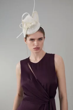 Wholesale 🎉 Karen Millen Loop Bow Pillbox Fascinator 🥰 -Karen Millen Shoes Shop womens ivory loop bow pillbox fascinator
