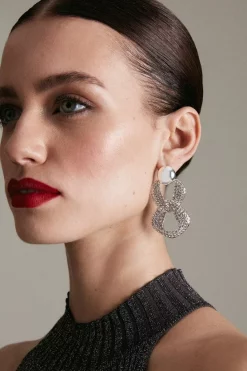 Flash Sale 🎁 Karen Millen Diamante Statement Drop Earrings 😍 -Karen Millen Shoes Shop womens multi diamante statement drop earrings 2