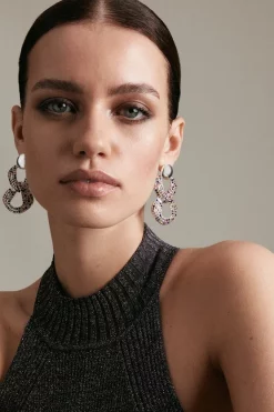 Flash Sale 🎁 Karen Millen Diamante Statement Drop Earrings 😍 -Karen Millen Shoes Shop womens multi diamante statement drop earrings