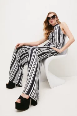 Budget 👏 Karen Millen Stripe Hater Jumpsuit 💯 -Karen Millen Shoes Shop womens navy stripe hater jumpsuit