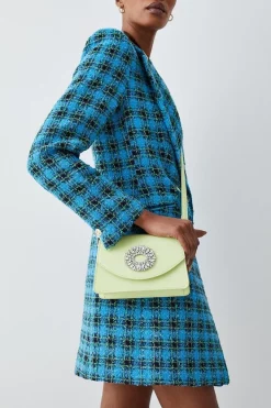 Best Pirce ✔️ Karen Millen Brooch Detail 👜 Handbag 🌟 -Karen Millen Shoes Shop womens silver brooch detail handbag