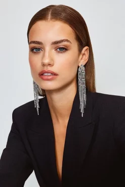 Coupon 🤩 Karen Millen Diamante Statement Earrings 💯 -Karen Millen Shoes Shop womens silver diamante statement earrings