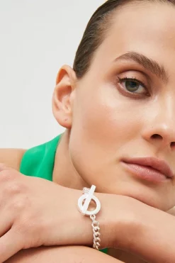 Deals 🔥 Karen Millen Silver Plated T Bar Bracelet ❤️ -Karen Millen Shoes Shop womens silver silver plated t bar bracelet