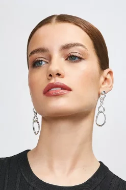 Flash Sale 🔔 Karen Millen Silver Plated Twisted Drop Earrings 😀 -Karen Millen Shoes Shop womens silver silver plated twisted drop earrings
